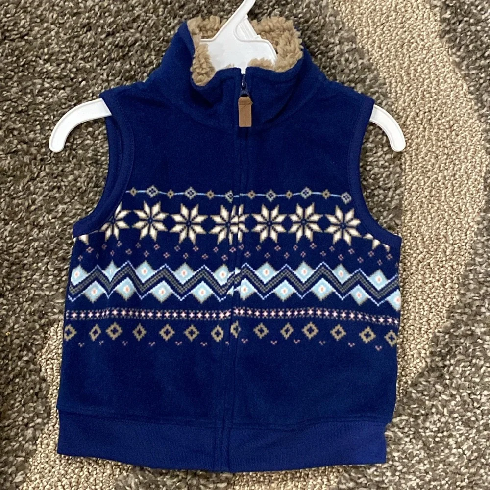 Carters Baby Boy Full Zip Fleece Layering Utility Vest 18 Months